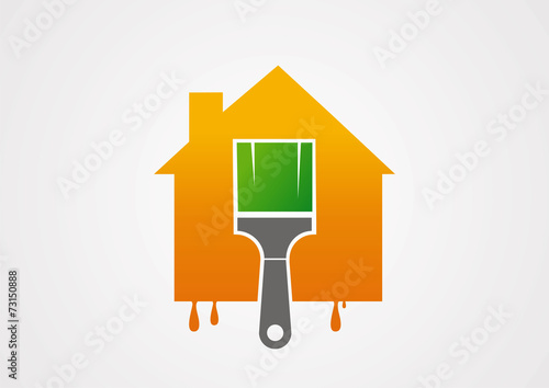 house renovation paint logo vector