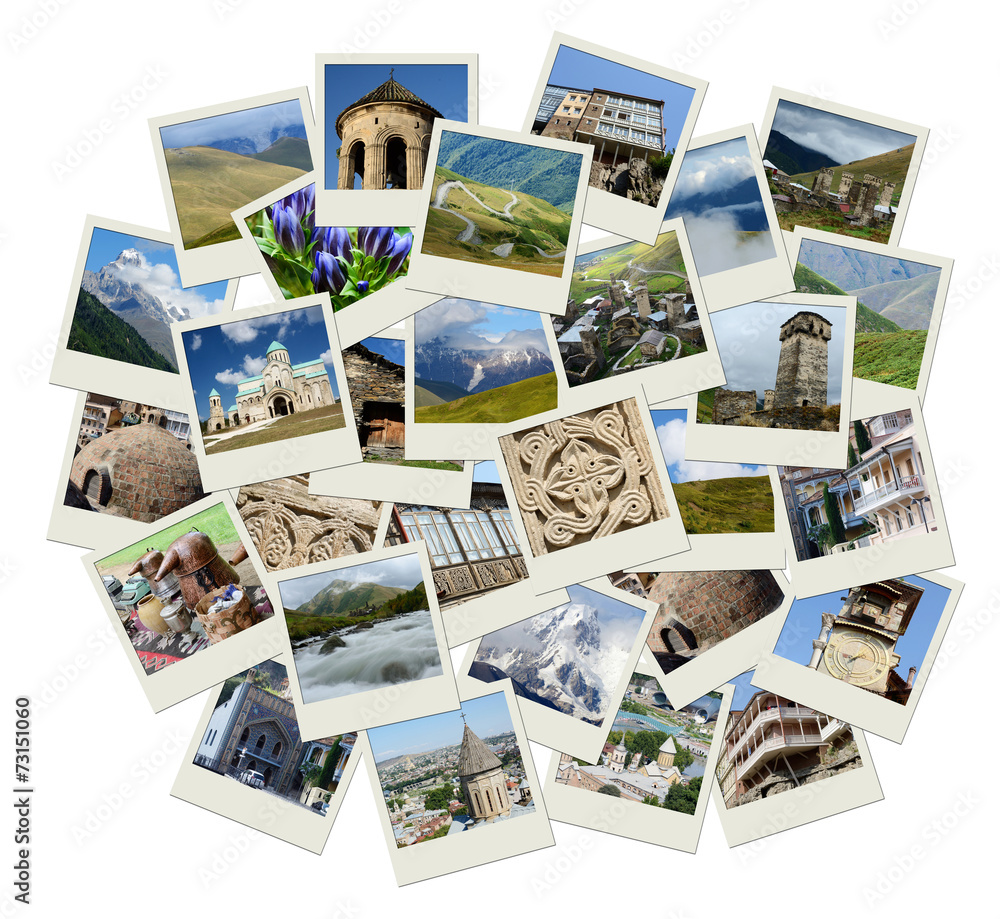 Go Georgia - Central Asia collage with photos of landmarks