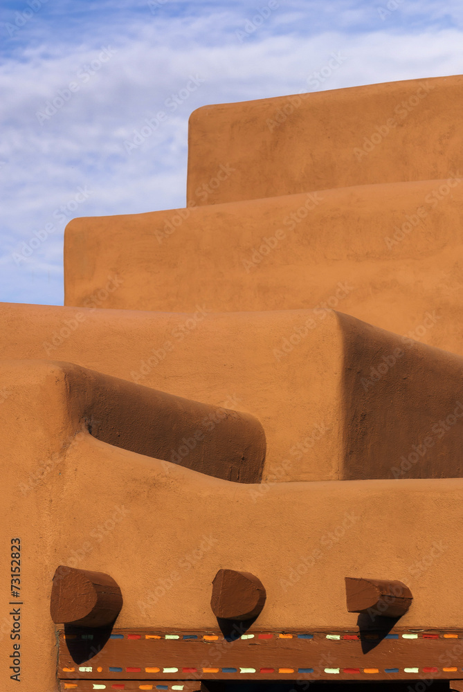 Obraz premium Architektura Adobe w Santa Fe w Nowym Meksyku