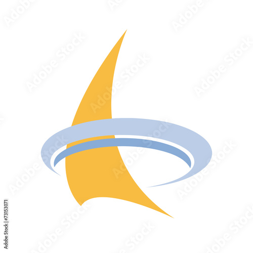 Vector sign sailing ship