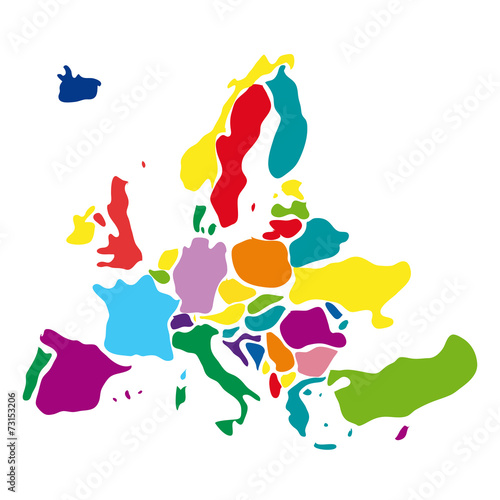 Vector drawing abstract europe map