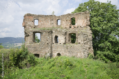 Ruined walls of medieval castle