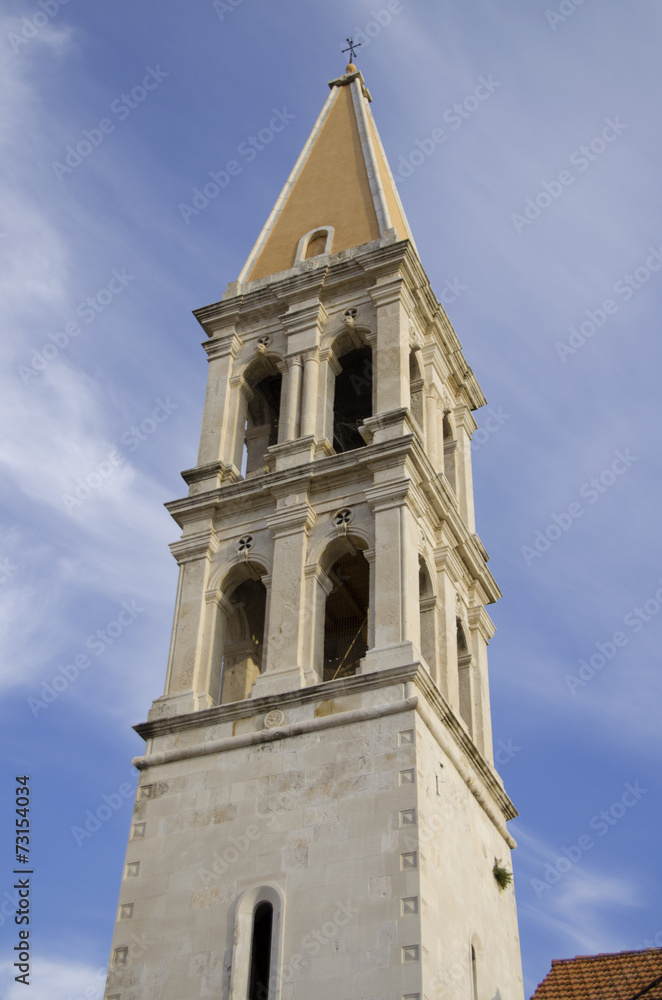 Fototapeta premium church tower in stari grad, hvar