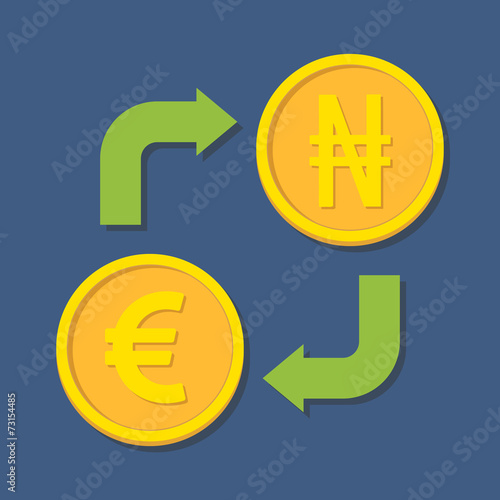 Currency exchange. Euro and Naira.