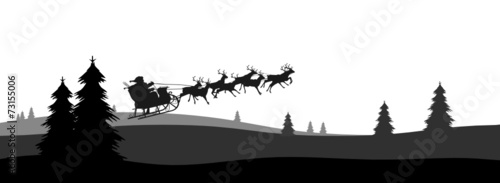 Weihnachskarte, Panorama, Weihnachtsmann, Christmas, Card, Xmas