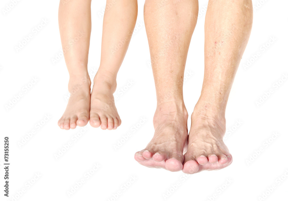 The feet of a different age as child and senior
