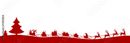 Weihnachten Silhouette langer Schlittem