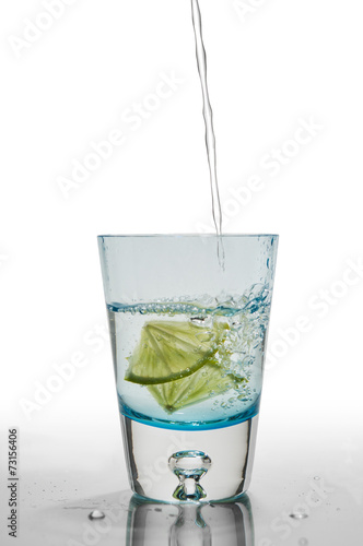 Glass of water and lime
