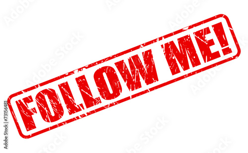 Follow me red stamp text