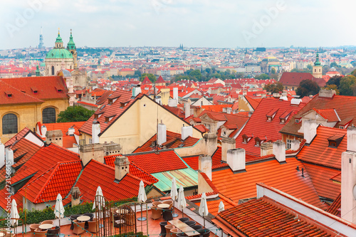 Aerial view over Old Town in Prague, Czech Republic photo