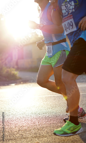 marathon runners morning