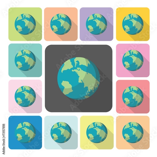 Globe Icon color set vector illustration