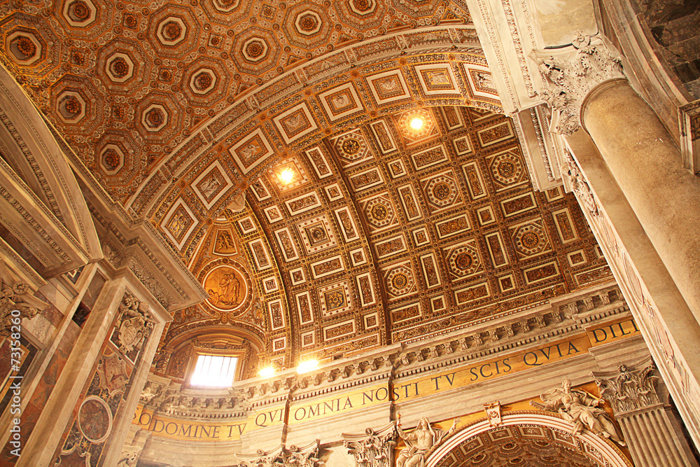 St. Peter's Square, Vatican City.  ceiling dome interior