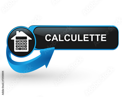 calculatrice immobilier sur bouton web design bleu