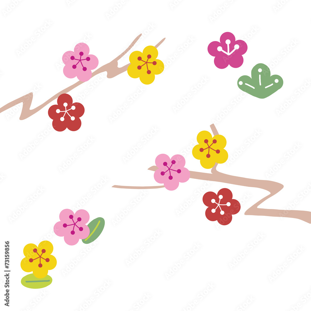 お正月年賀状素材 花2 Stock イラスト Adobe Stock お正月年賀状素材 花2 Stock イラスト Adobe Stock