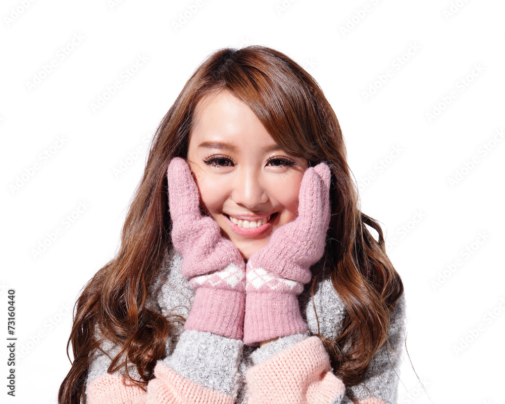 Young woman wearing winter clothing Young woman wearing winter clothing