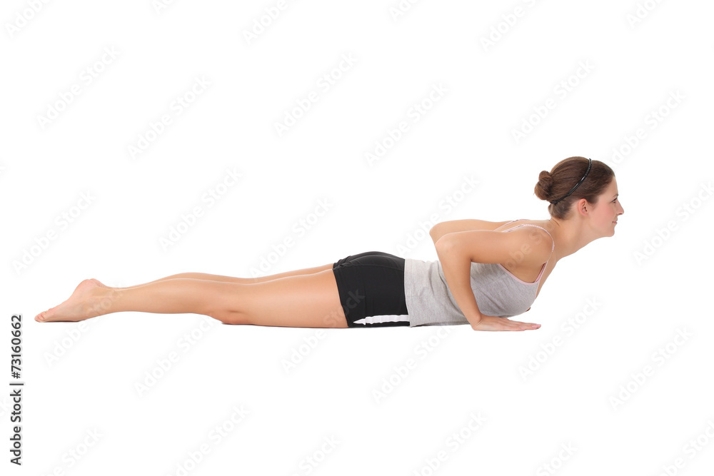 woman training yoga