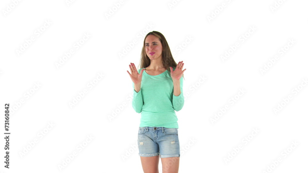 model isolated on white with secret model isolated on white with secret