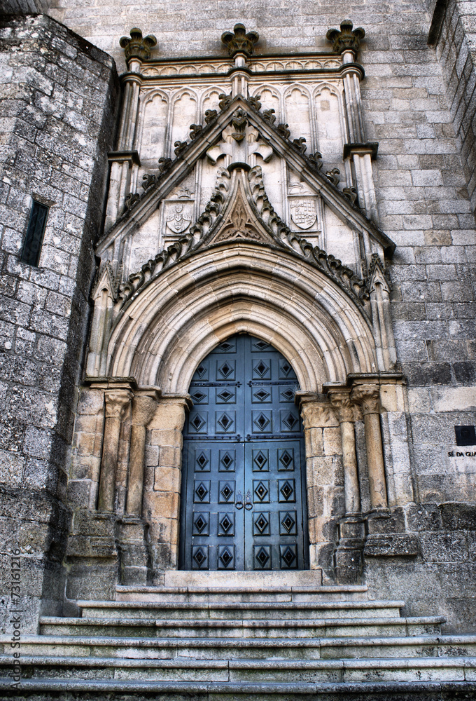 Doorway of Guarda cathedral in Portugal