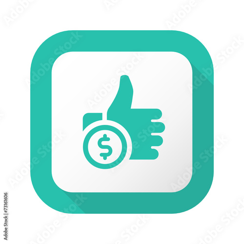 Flat Long Shadow Button - Vector 