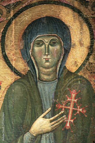 Tafelbild der hl. Klara in Santa Chiara, Assisi, Umbrien, Italien