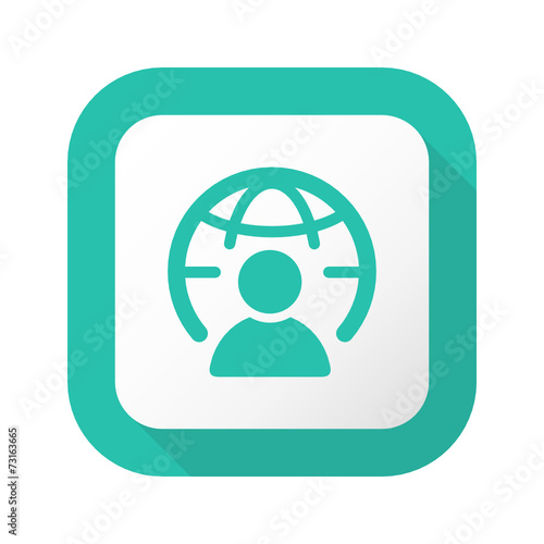 Flat Long Shadow Button - Vector 