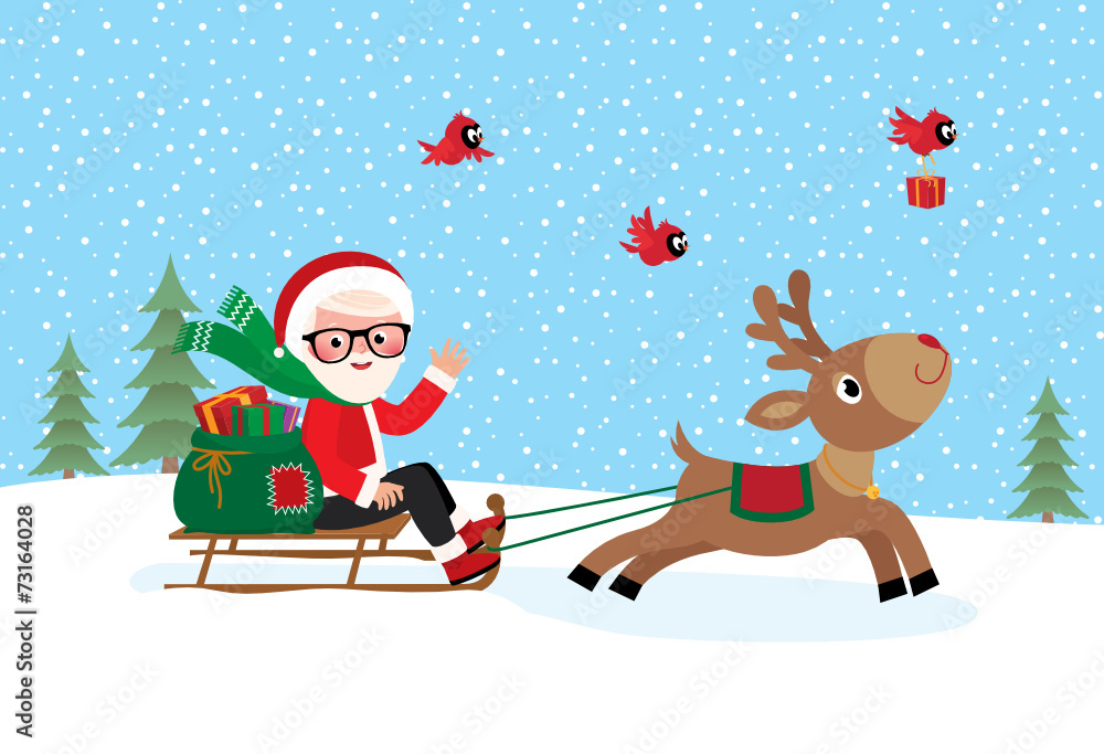 Santa Claus on sledge Santa Claus on sledge