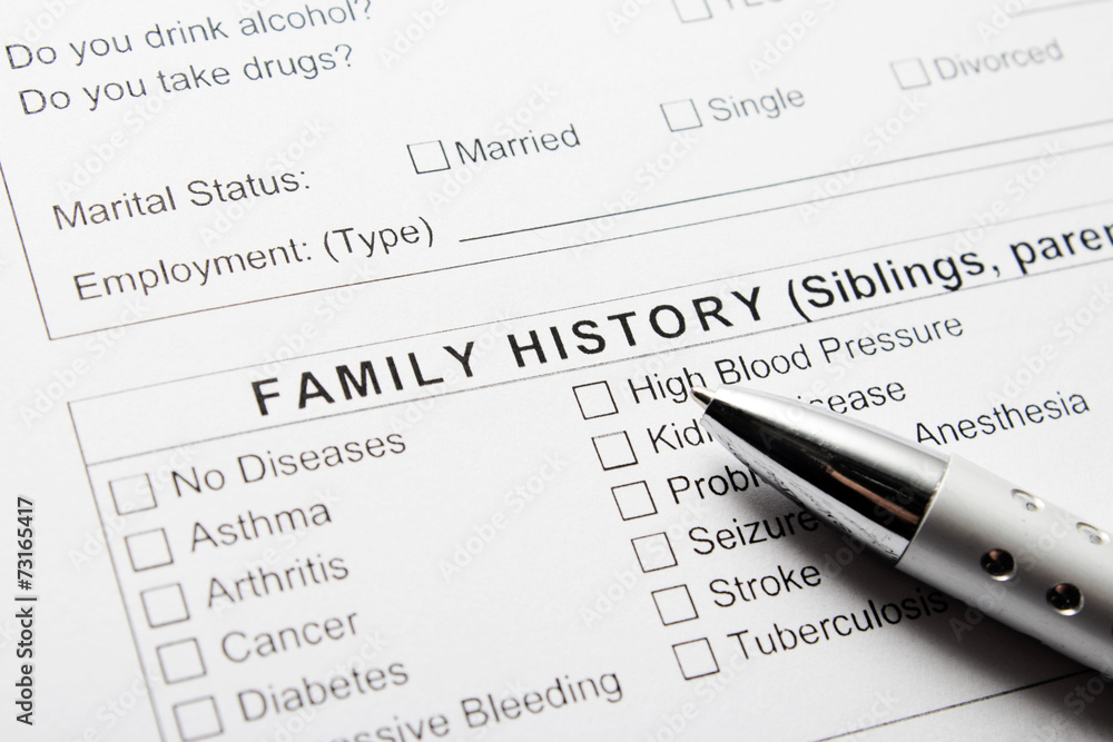 A health insurance application medical information A health insurance application medical information