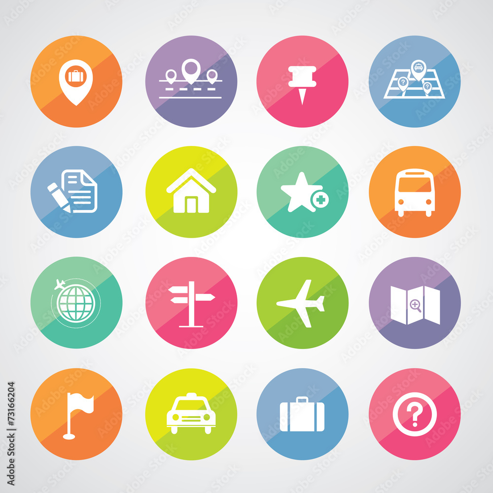 map and location icons map and location icons