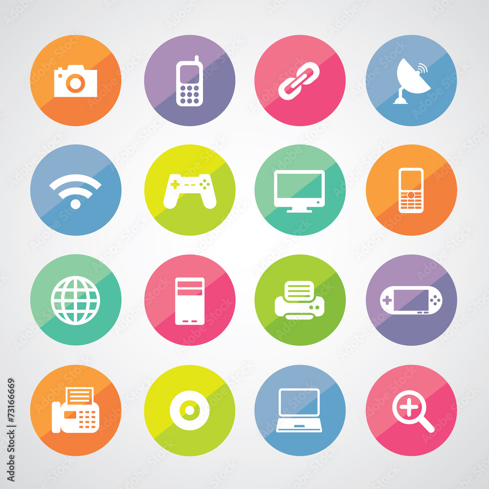 vector icon technology set vector icon technology set