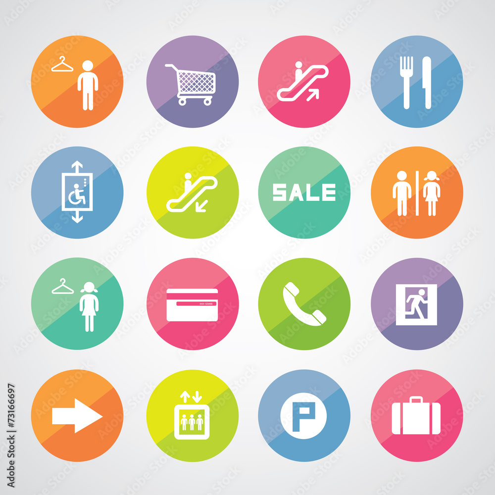 shopping mall icons shopping mall icons