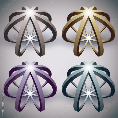 Abstract 3D shape made of r...