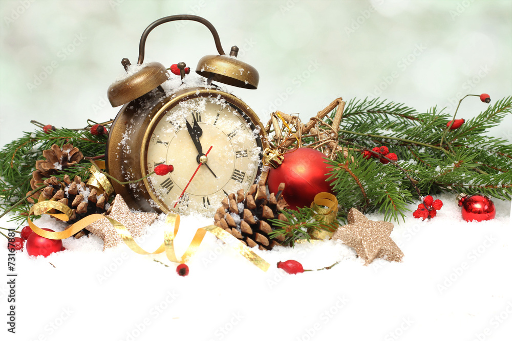 new year clock before midnight