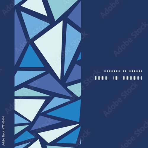 Vector abstract ice chrystals vertical frame seamless pattern