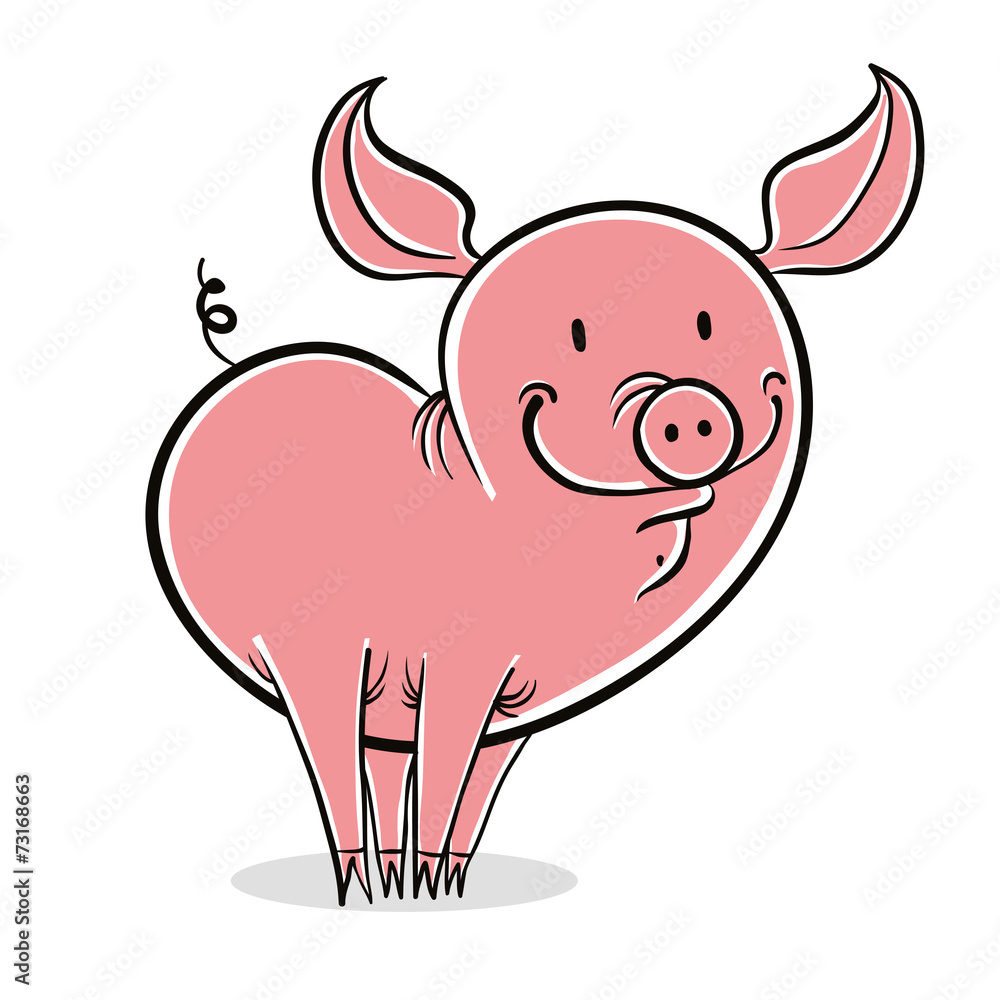 Fototapeta premium Pig funny cartoon.