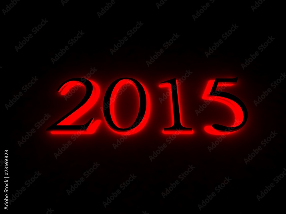 neon light font number 2015