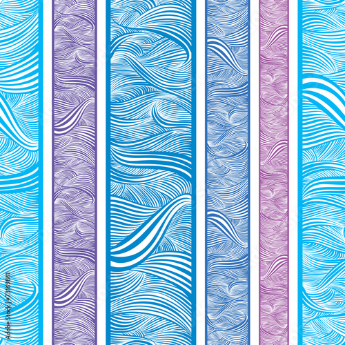 Seamless vertical pattern with wavy lines.