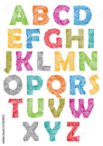 Hand drawn and sketched font.