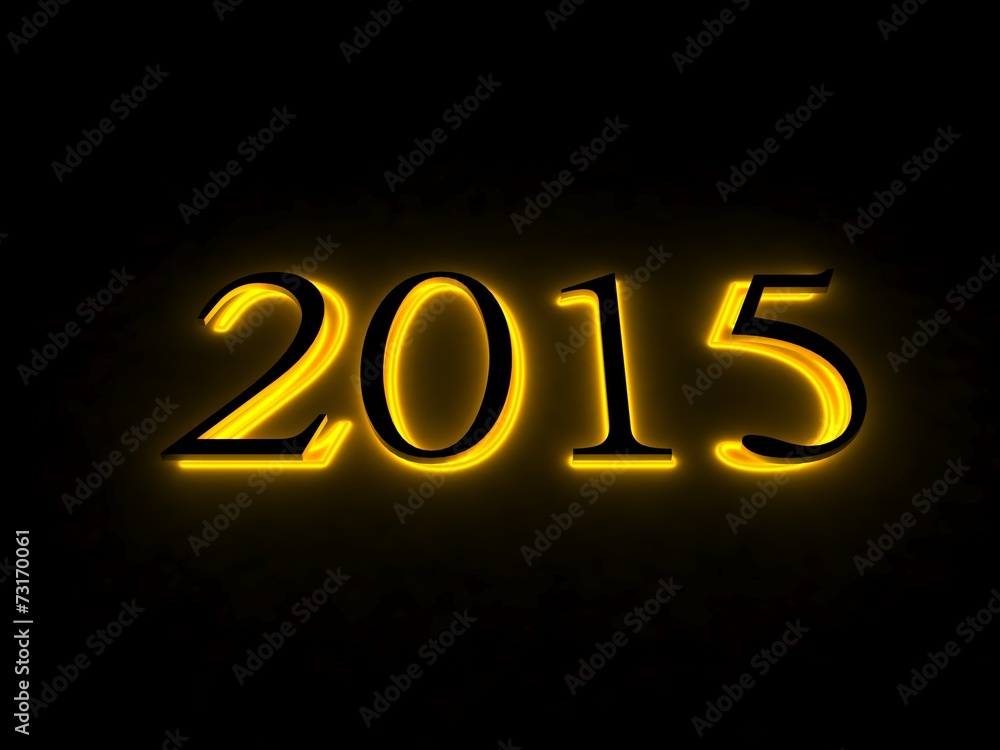 neon light font number 2015