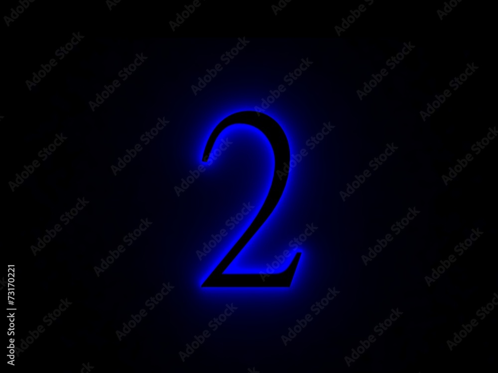 neon light font number two