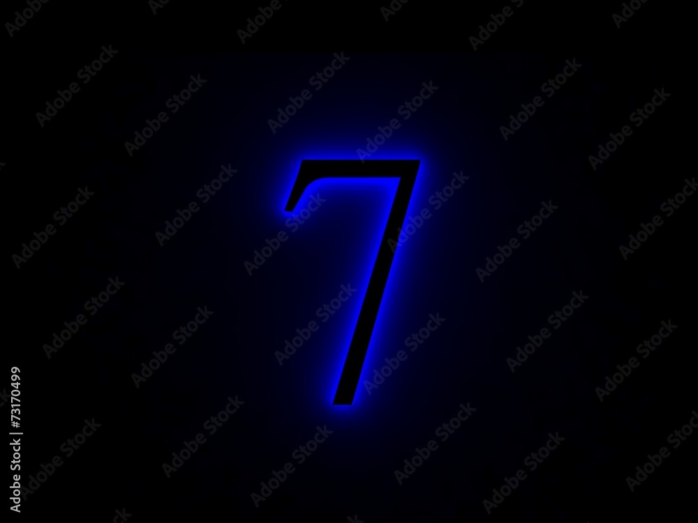 neon light font number seven