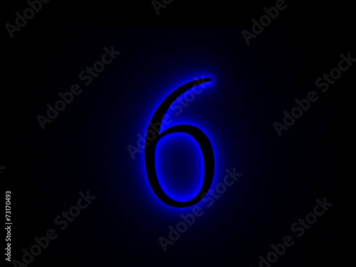 Obraz na płótnie neon light font number six w salonie