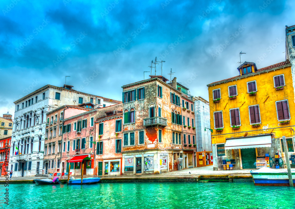 Beautiful buildings at Venice Italy. HDR processed