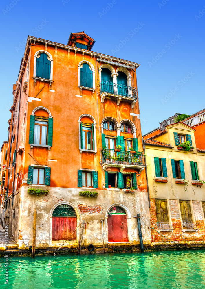 Beautiful old building at Venice Italy. HDR processed