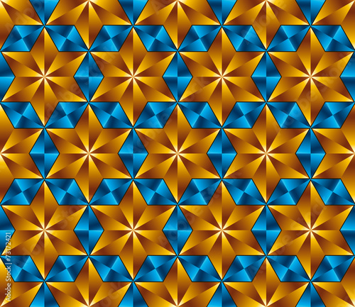 Six point stars tiles seamless pattern.