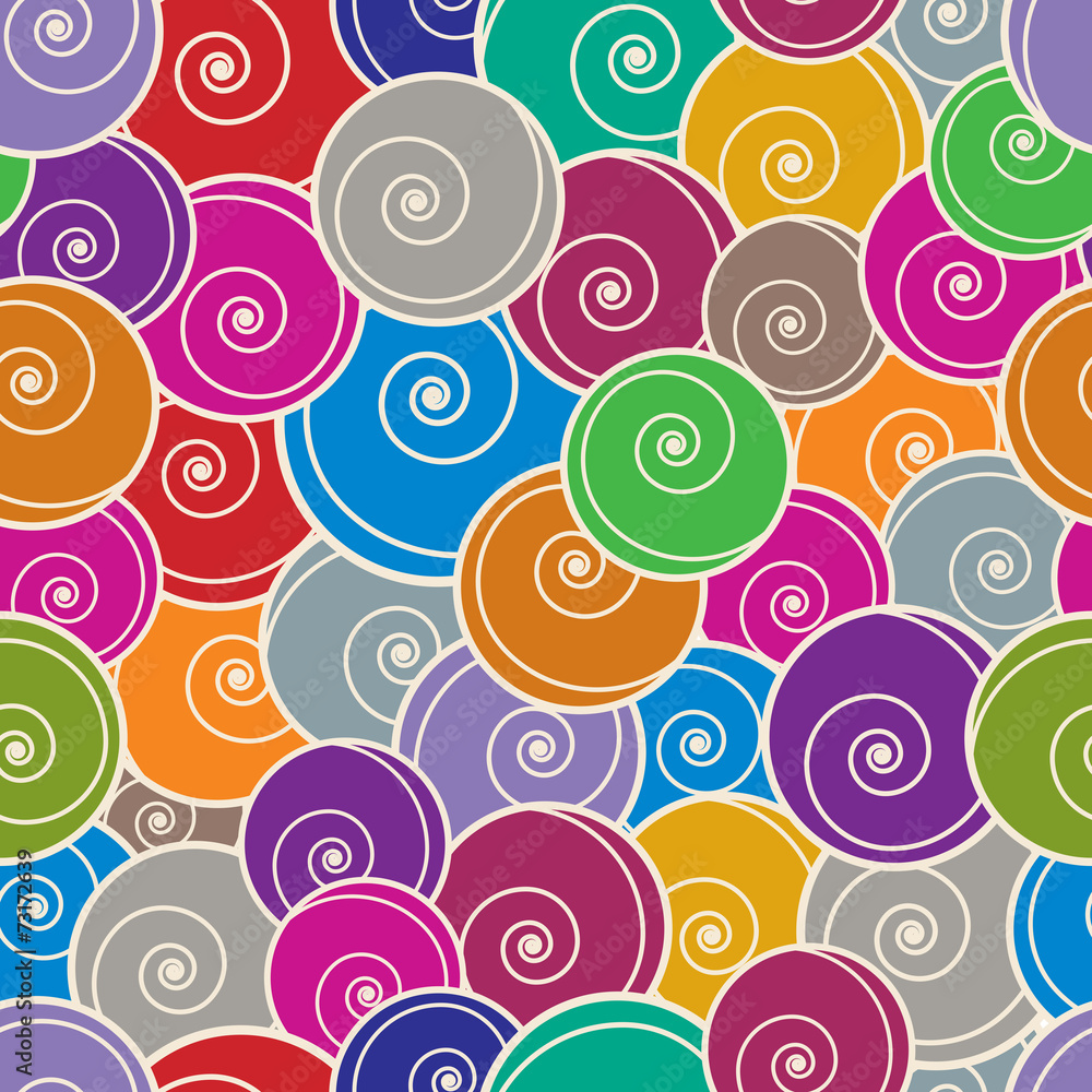 Fototapeta premium Colorful curls seamless background.