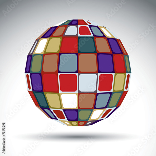 Bright abstract spherical object, 3d imaginative sphere. Stylish