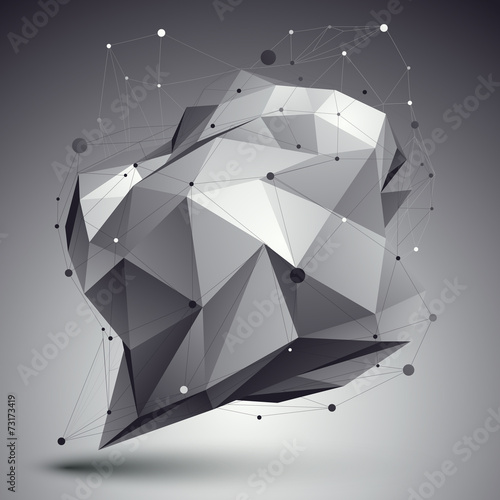 Geometric vector abstract 3D complicated lattice backdrop, singl