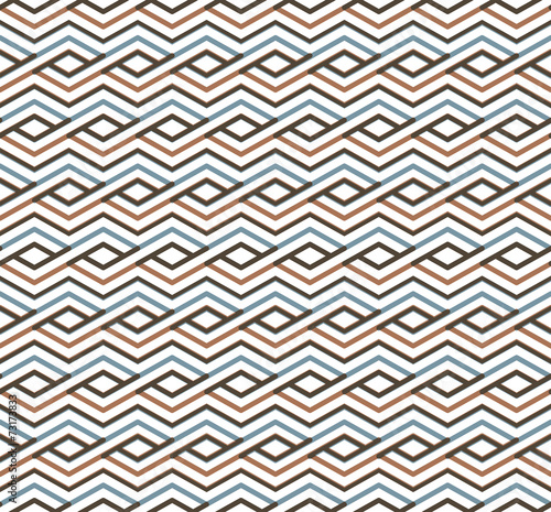 Bright abstract seamless pattern with interweave lines. Vector p