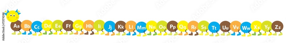 Smiling caterpillar with English alphabet- vectors for kids Smiling caterpillar with English alphabet- vectors for kids